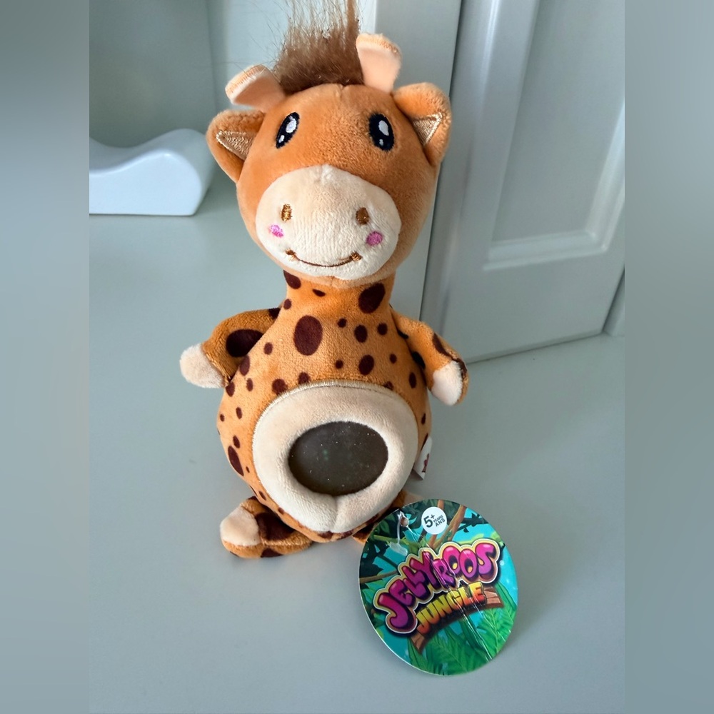JELLYROOS Jungle Plush Toy With Inside Beads squishy (15 cm) Giraffe BRAND NEW